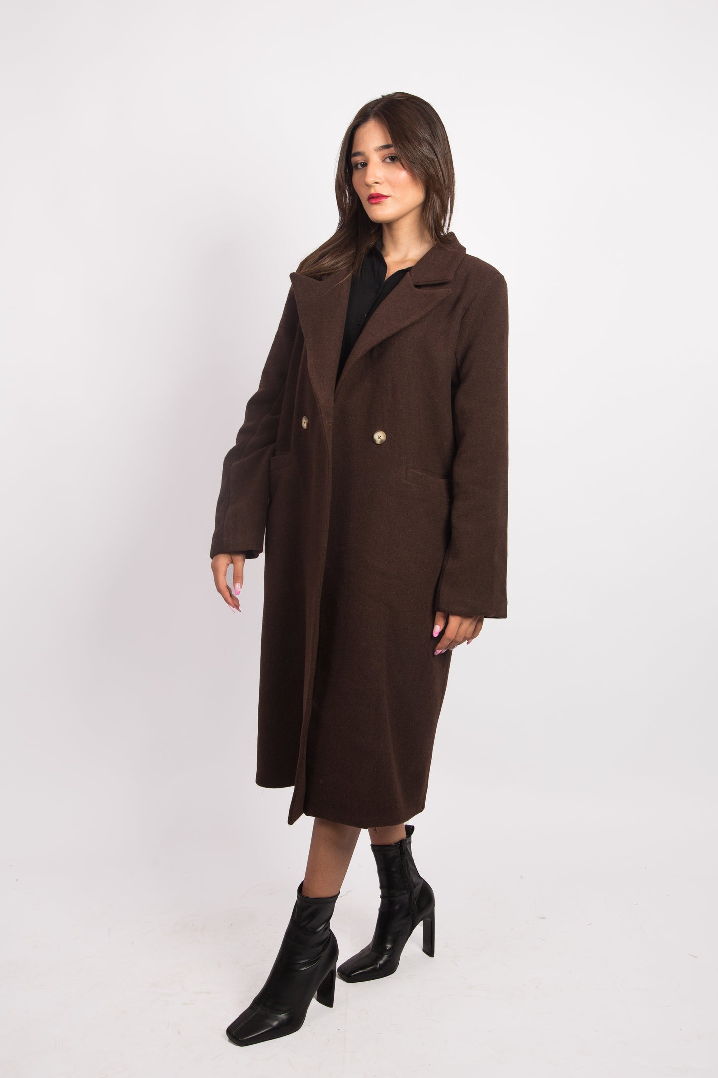 MANTEAU CACHEMIRE MARRON