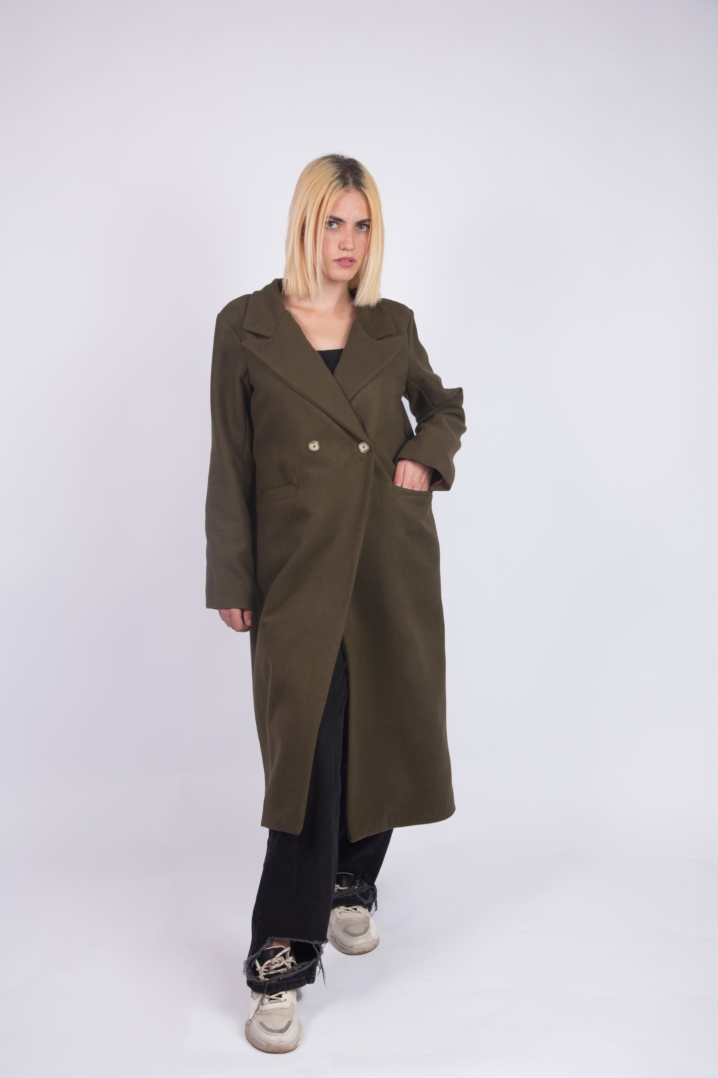 MANTEAU CACHEMIRE VERT